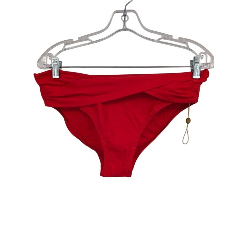 Helen Jon Twist Front Hipster Swim Red Bikini Bottom NWT Women's‎ sz Med